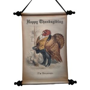 Victorian Trading Co Master Turkey Snood I'm Stuffed Thanksgiving Vintage Scroll